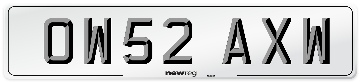OW52 AXW Number Plate from New Reg